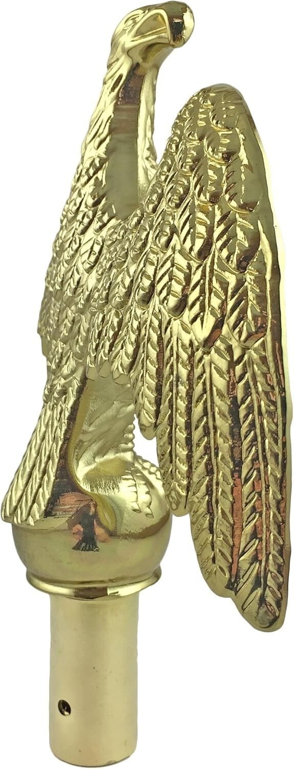 Aluminum Gold Flagpole Eagle Topper - Fits 15/16-Inch to 1.25-Inch Poles
