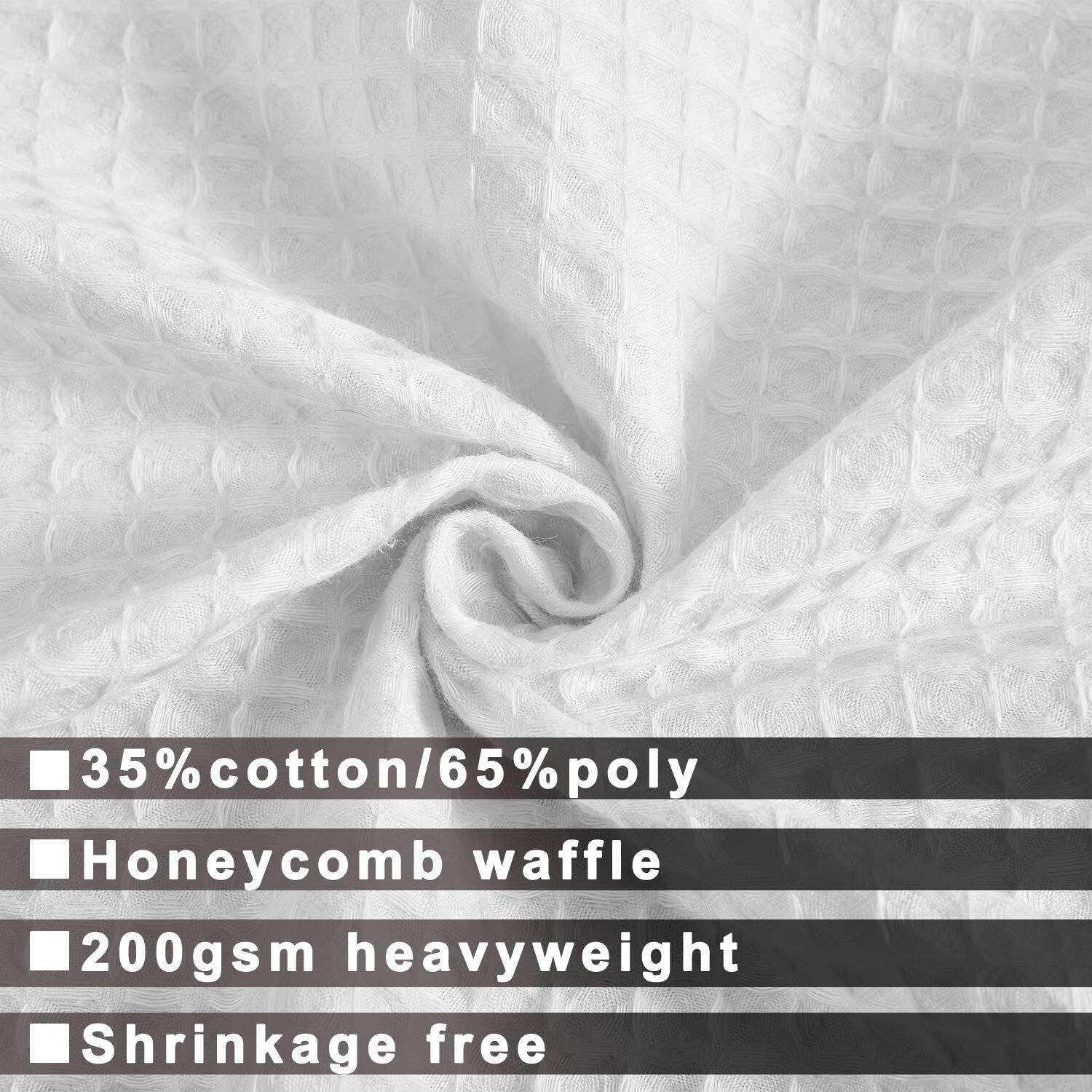 180" x 70" Waffle Weave Shower Curtain with Mesh Window & Detachable Liner