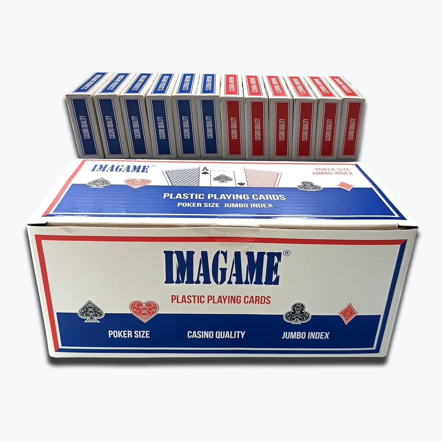 12-Pack Waterproof & Washable Plastic Playing Cards - Perfect for Texas Hold'em