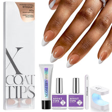 Load image into Gallery viewer, French XCOATTIPS Nail Kit: 150 Pcs Brown Medium Almond Press-On Perfection