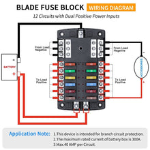 Load image into Gallery viewer, LED Indicator 12-Way Fuse Block with Spare Slots - Safe Circuit Protection Tool