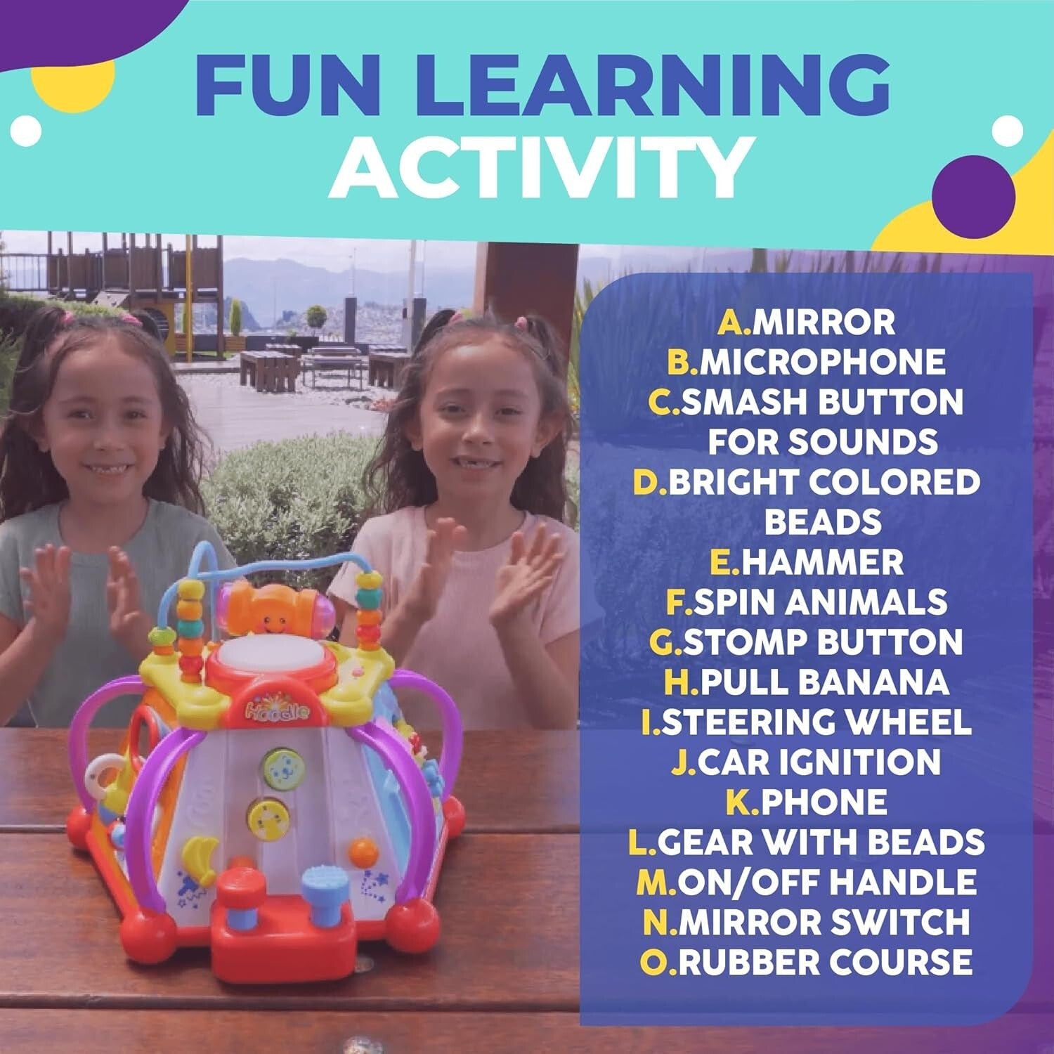 Interactive Educational Activity Cube for Toddlers Aged 1-3 - 15 Engaging Sides