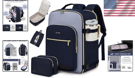 Comfortable 40L Unisex Travel Bag with Padded Laptop Compartment & Luggage Strap