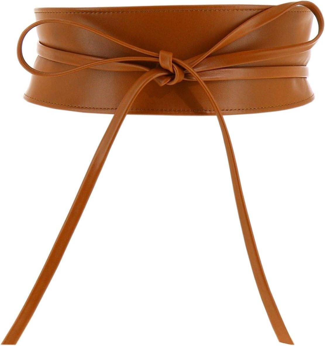 Elegant Women's Italian Leather Obi Belt - Adjustable & Sustainable Fashion