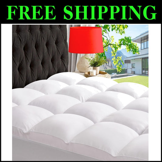 Quilted Full Mattress Pad with Extra Thick Pocket Design for Ultimate Support