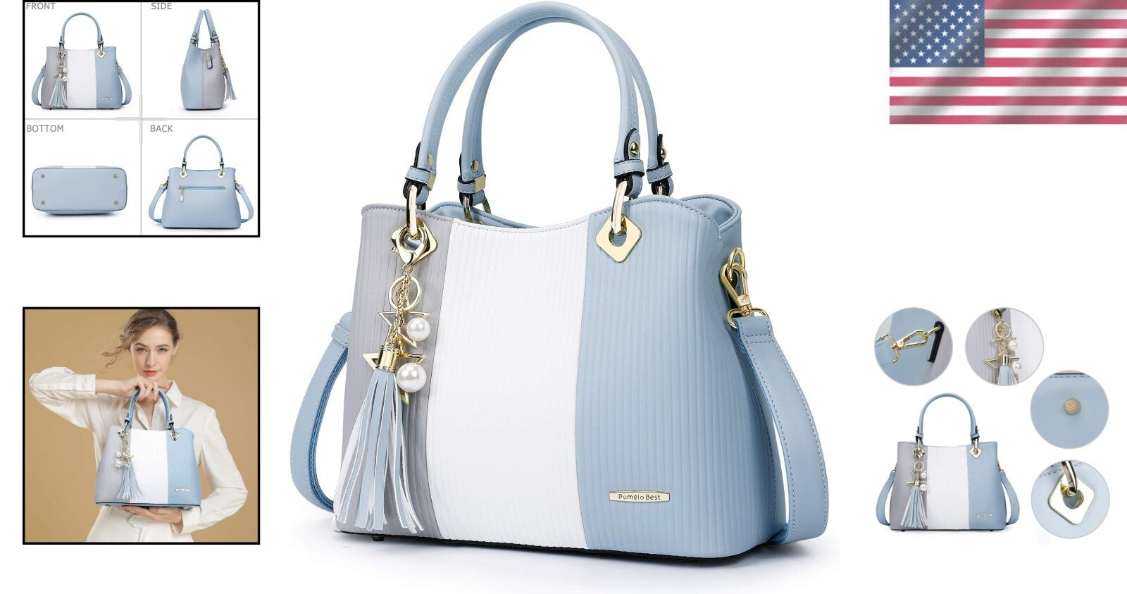 Versatile Women's Satchel Bag with Multiple Pockets - Stylish & Practical