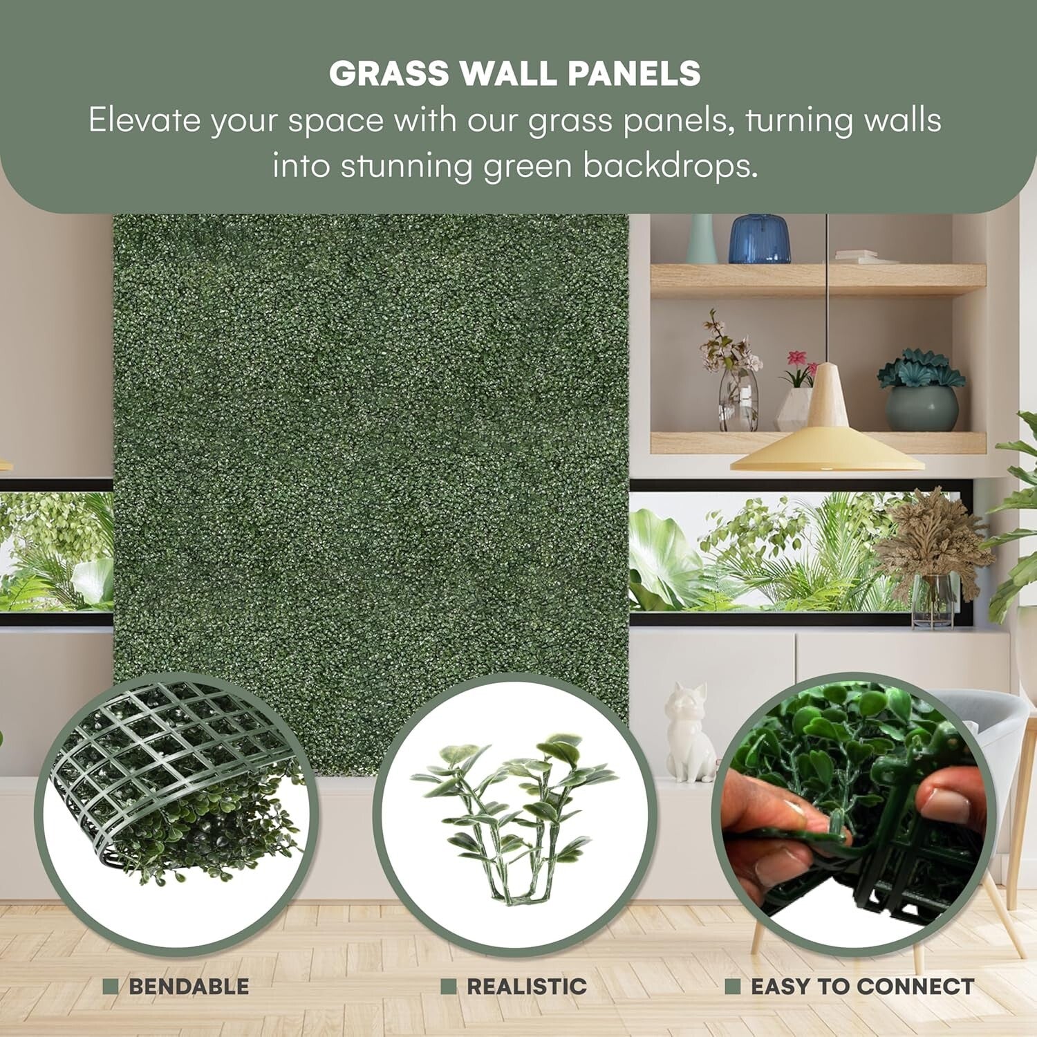 Durable Greenery Backdrop Panels 20"x20" - Perfect for Events & Home Decoration