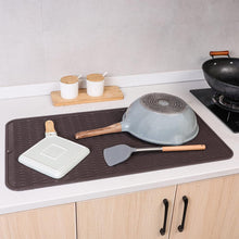 Load image into Gallery viewer, Multi-Functional Silicone Kitchen Mat - Dish Drying and Liner - Coffee Color