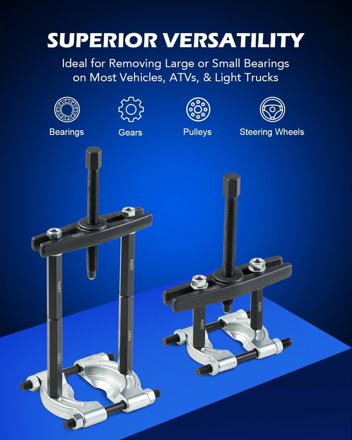 Durable Heavy Duty Bearing Puller Set with Secure Knife-like Taper Design