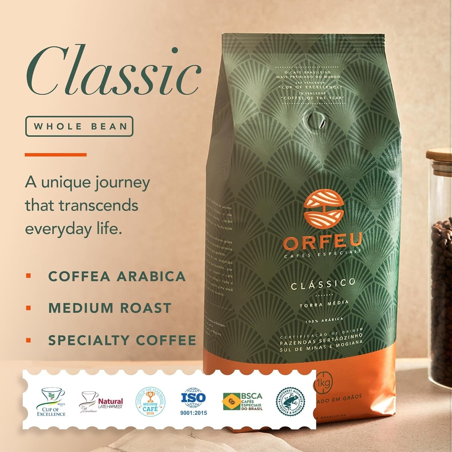 Medium Roast Coffee Beans - 84+ Score Special Brazilian Blend for Connoisseurs