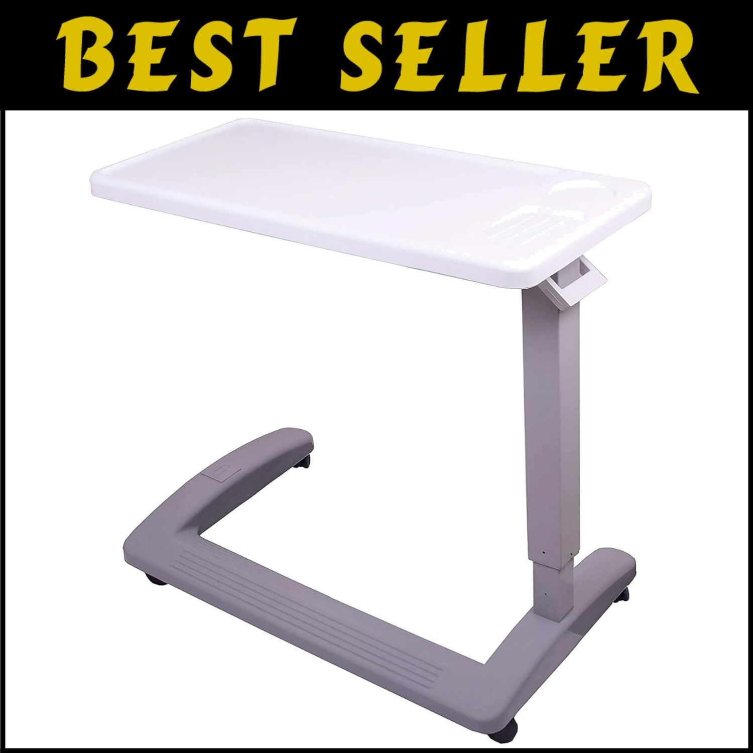 Compact Overbed Table with Wheels - Ideal Rolling Bedside Tray for Easy Access
