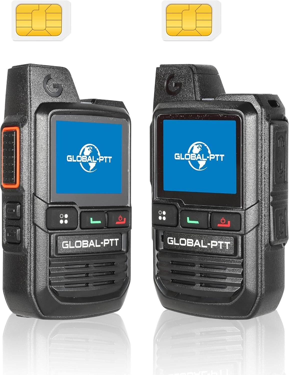 2-Pack Global Walkie Talkies - Push-to-Talk Cellular Radios with Unlimited Range