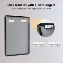 Load image into Gallery viewer, Versatile Horizontal or Vertical Black Metal Bathroom Mirror - Easy Install