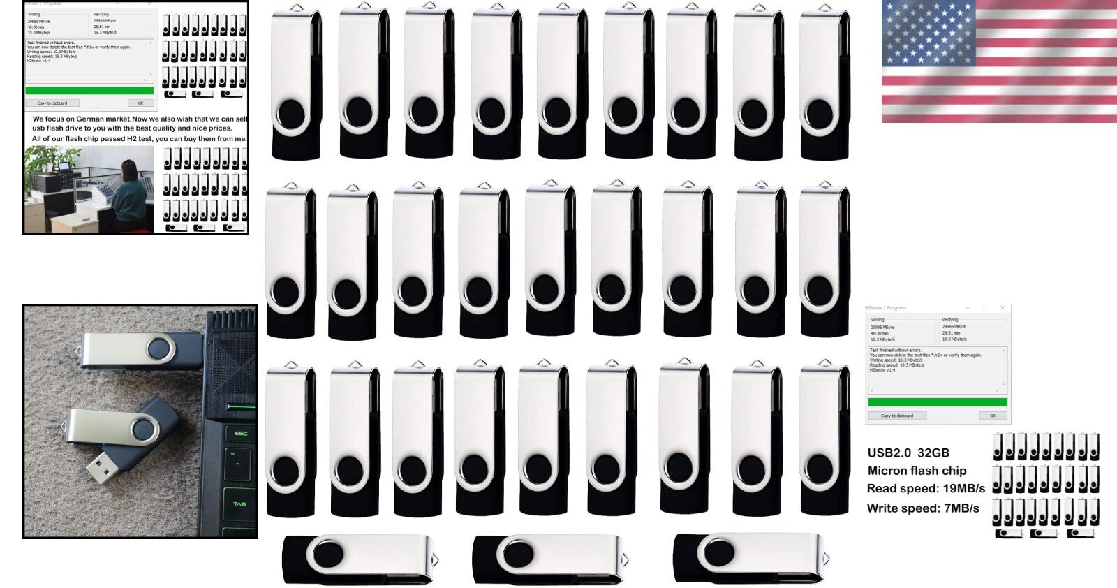 Efficient 32GB USB Flash Drives - 100 Pack with High Speed Data Transfer