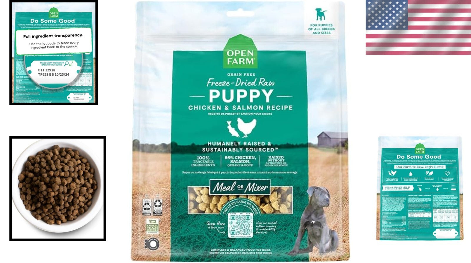 Animal Welfare Certified Freeze-Dried Chicken & Salmon for Digestive Health