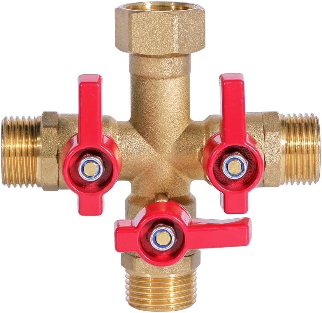 Premium Brass 3-Way Hose Splitter with Long Handle for Effortless Garden Use
