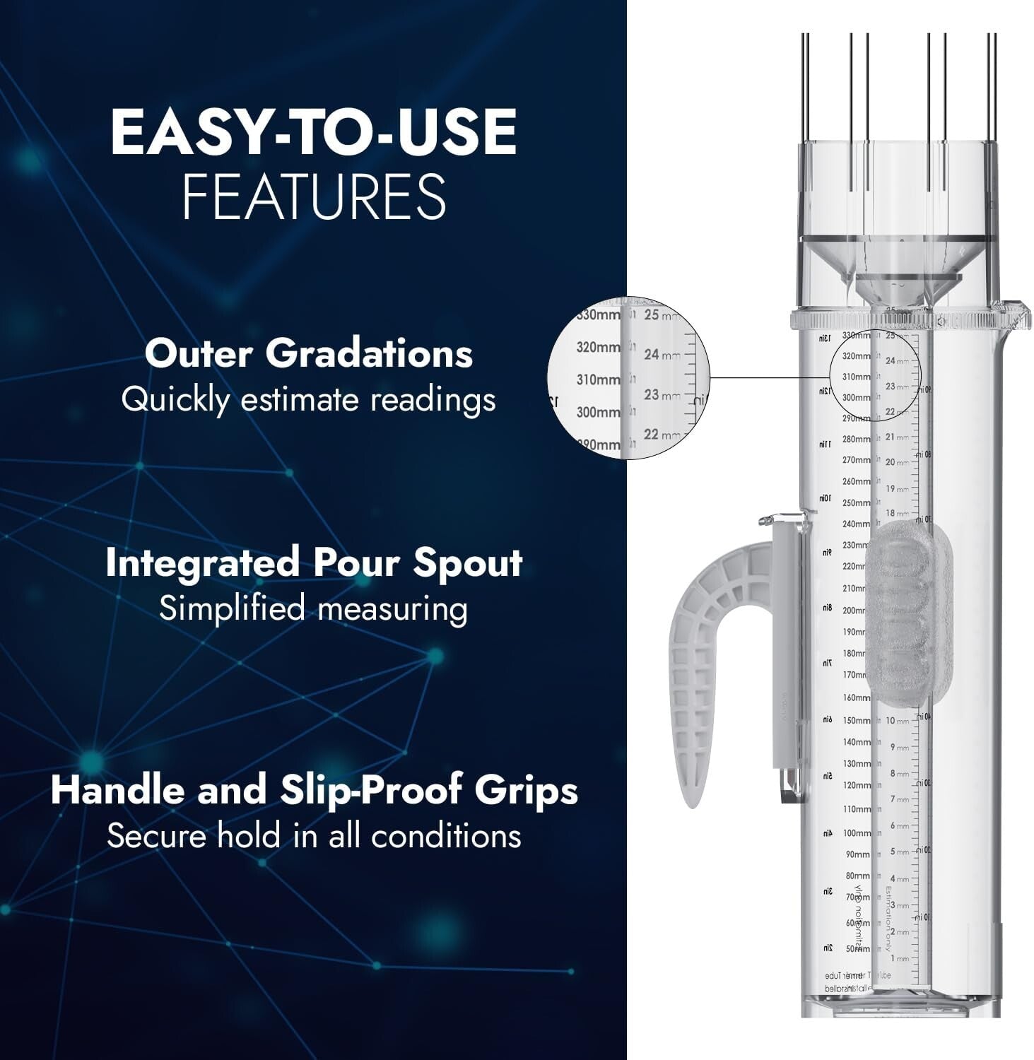 Easy-to-Install Tropo Rain & Snow Gauge - UV Resistant with Large Capacity