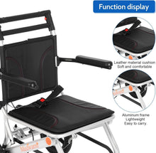 Load image into Gallery viewer, Folding Transport Wheelchair - 23lbs Aluminum Frame with Adjustable Armrests