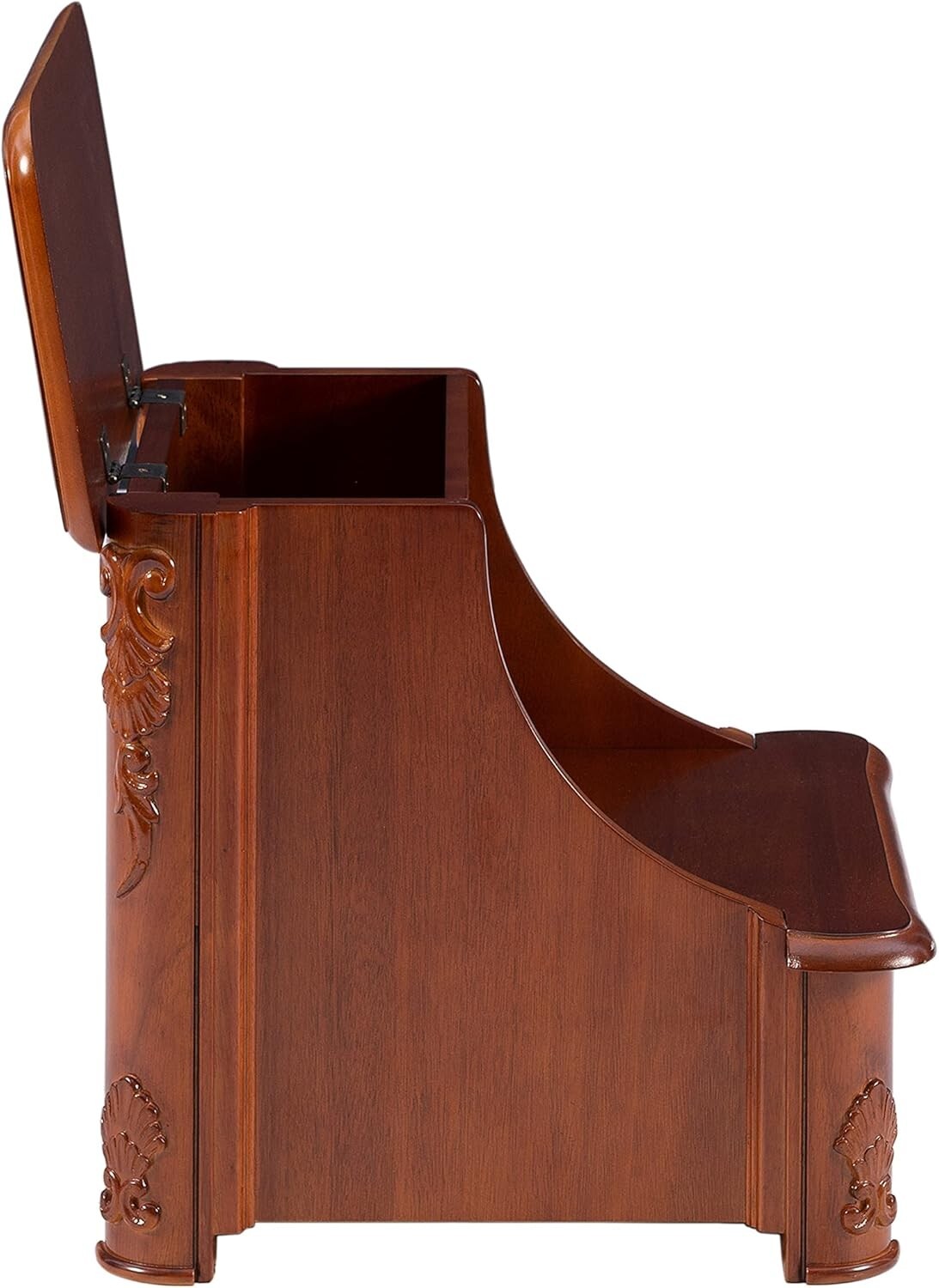 Compact Woodbury Mahogany Step Stool with Hidden Storage - Bedroom Elegance