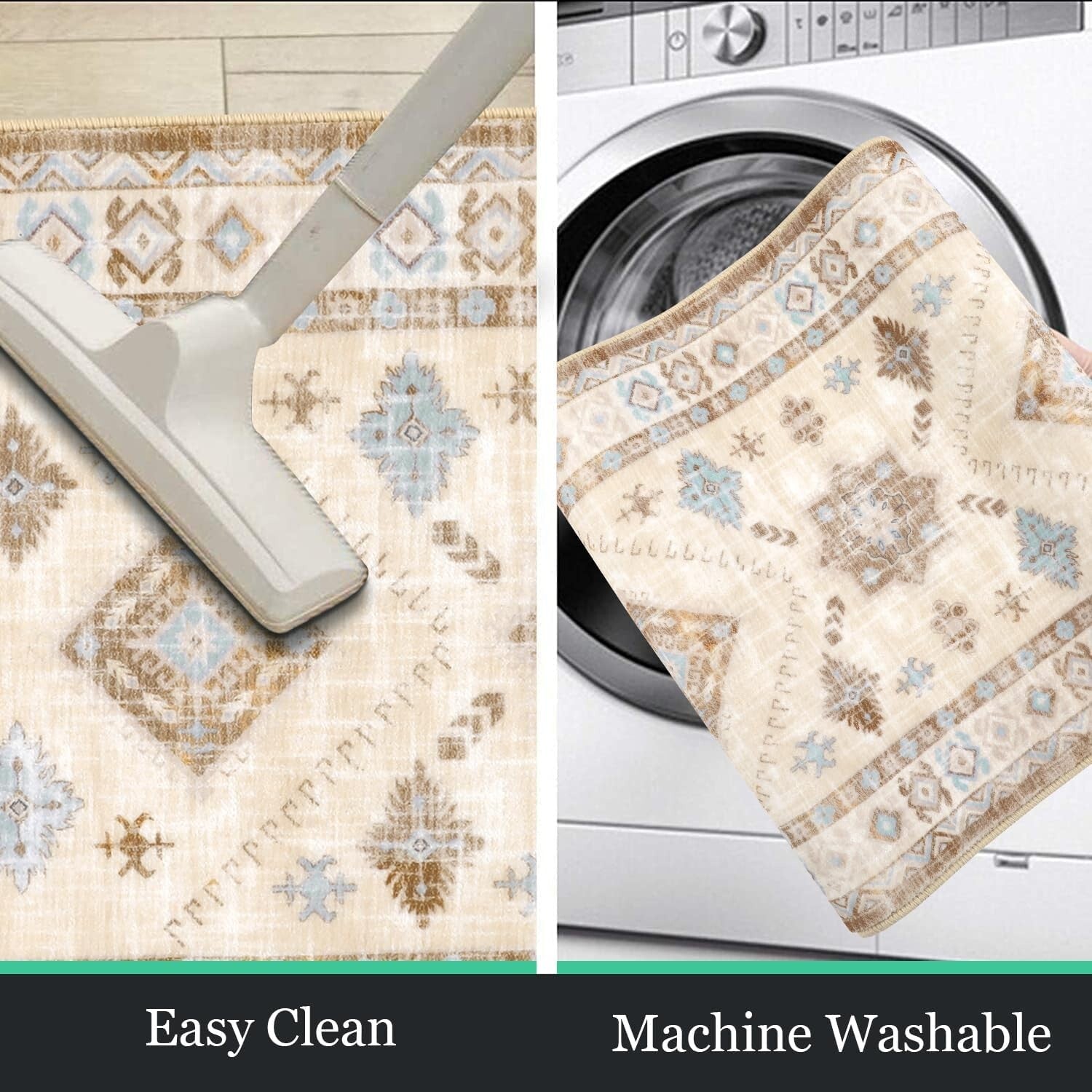 Elegant 3-Piece Kitchen Rug Set with Runner - Non-Slip & Stain Resistant