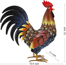 Load image into Gallery viewer, Unique Handmade Rooster Decor - Water Resistant Metal Yard Art for All Seasons