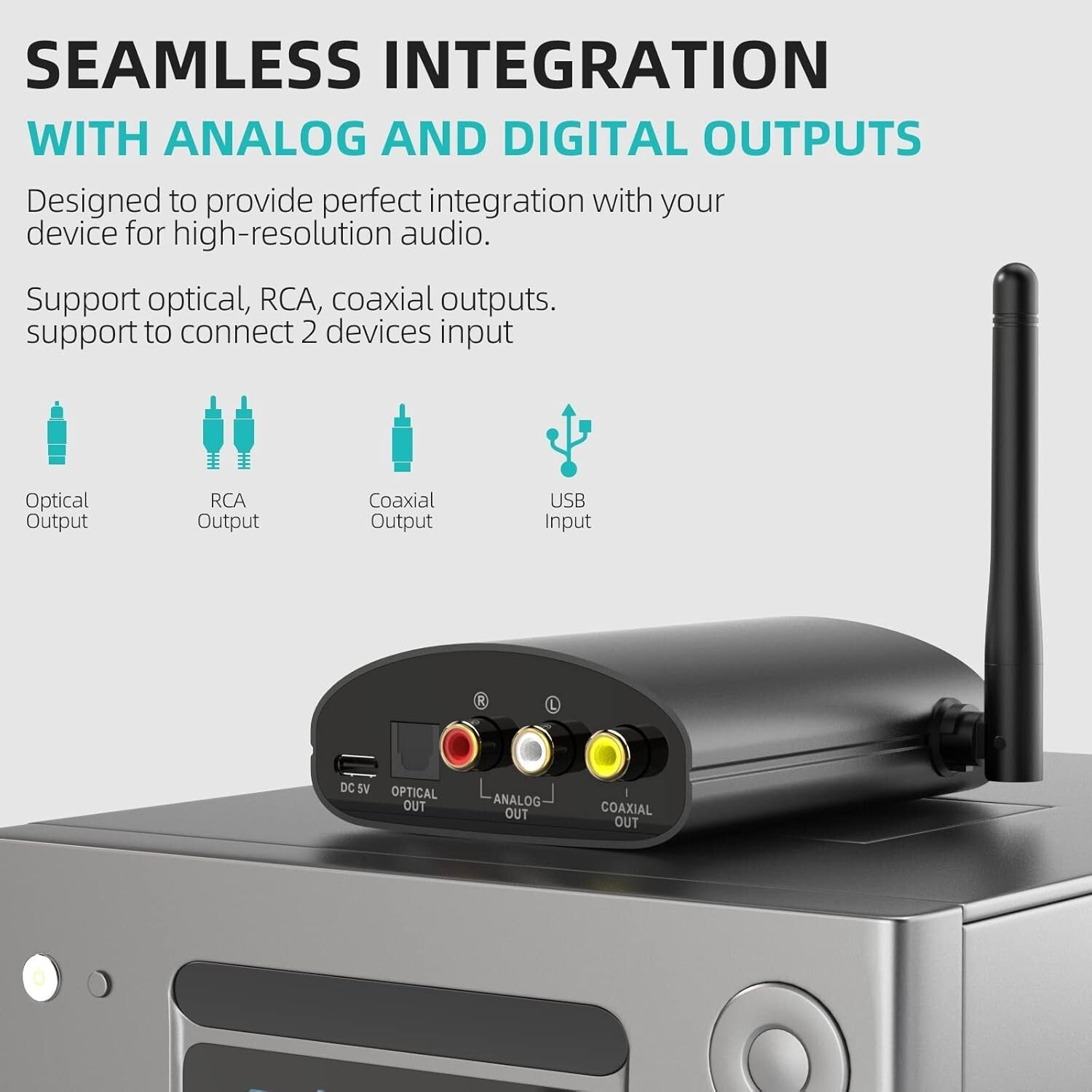 Bluetooth HiFi Receiver with Low Latency & Volume Control for Optimal Sound