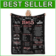 Load image into Gallery viewer, Comforting Throw Blanket - Cheers to 60 Years! Perfect Gift for 1965 Birthdays