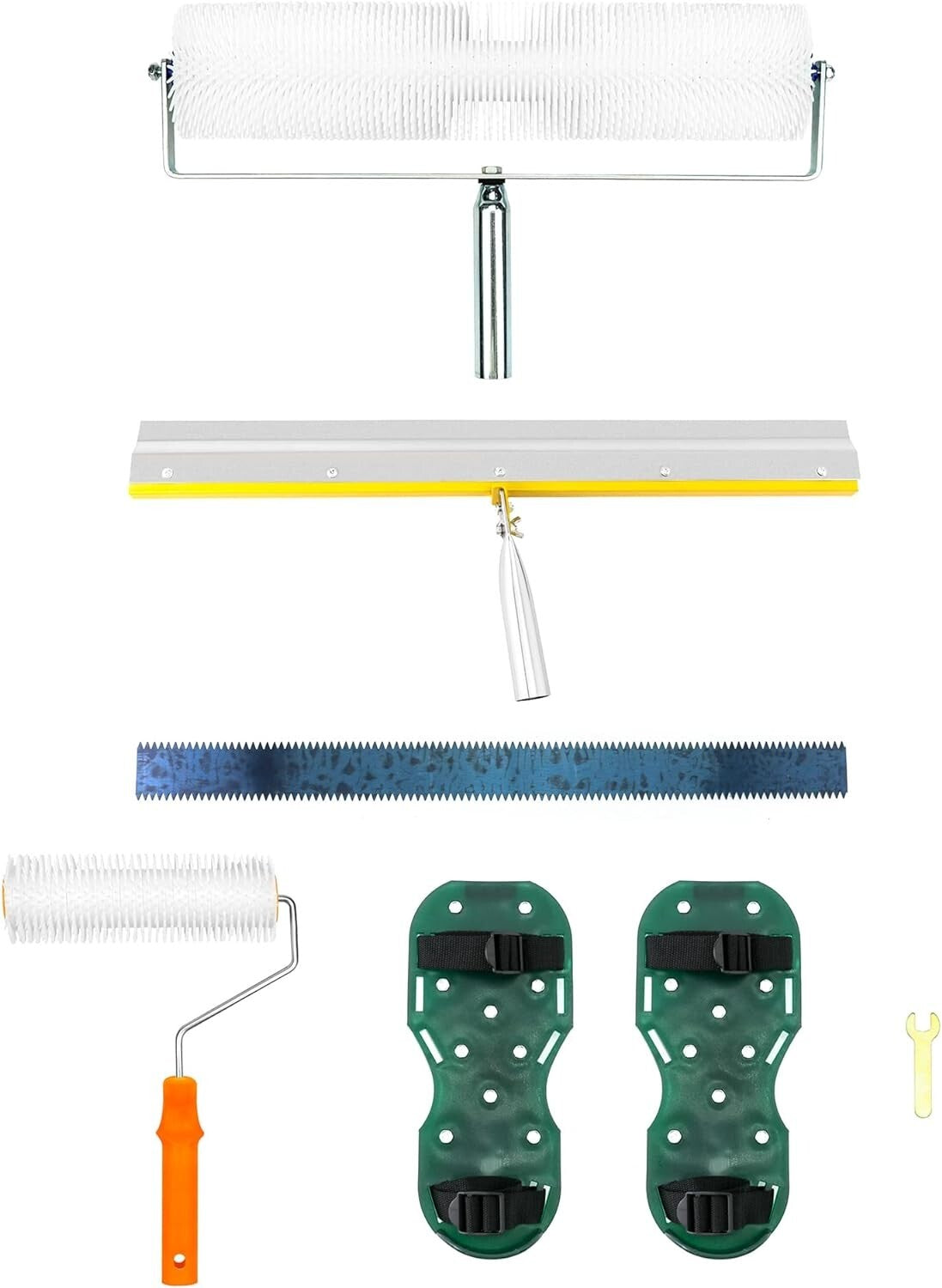 High-Strength Self-Leveling Tool Set: Spikes, Rollers, and Scraper Included