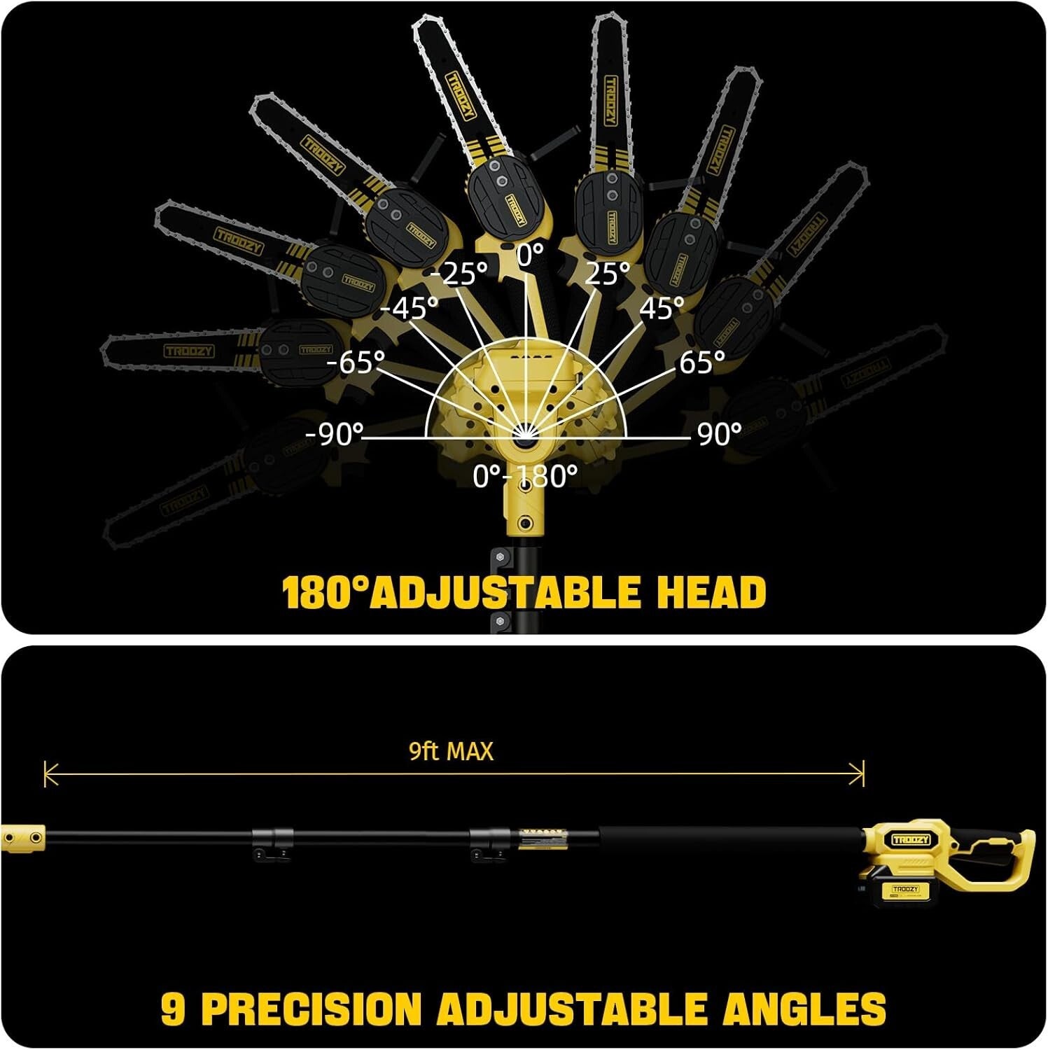 Cordless 2-IN-1 Pole Saw & Mini Chainsaw with 6-Inch Blade – 21V Battery Powered