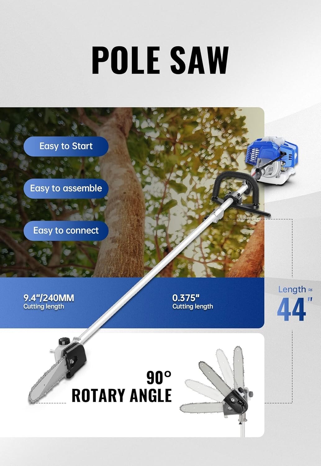 27cc All-in-One Yard Tool: Easy Start Trimmer/Edger & Hedge Trimming Solutions