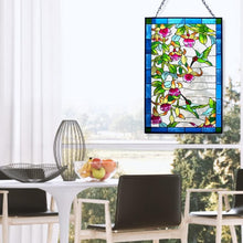Load image into Gallery viewer, Vibrant Hummingbird Stained Glass Suncatcher - Perfect Gift for Bird Lovers