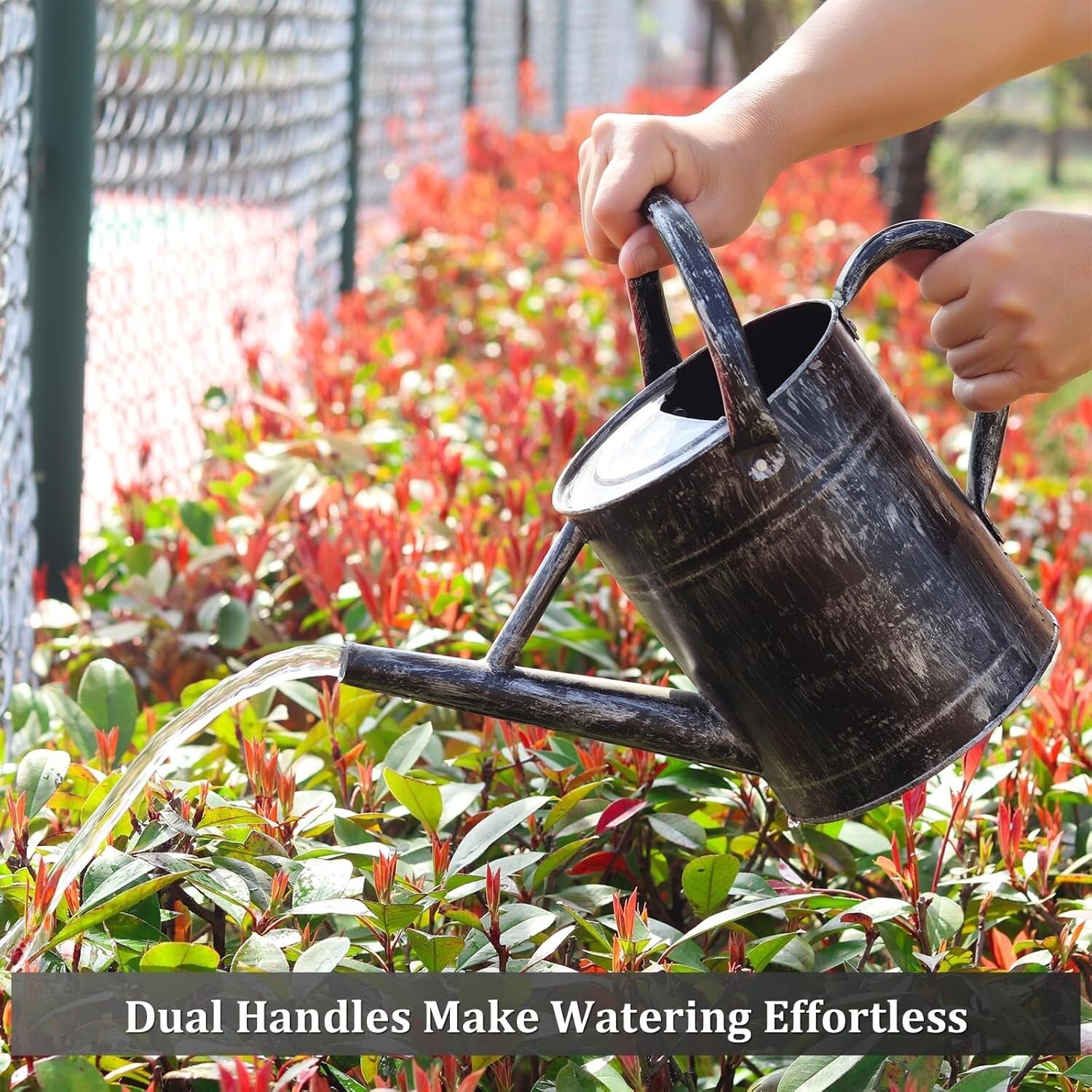 Elegant 1-Gallon Galvanized Steel Watering Can for Indoor & Outdoor Plants