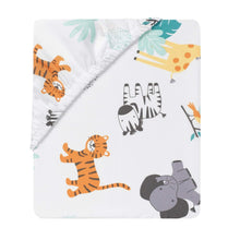 Load image into Gallery viewer, Mighty Jungle 3-Piece Crib Bedding Set - Colorful Animal Print Nursery Decor