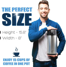 Load image into Gallery viewer, Insulated 85 oz Stainless Steel Coffee Carafe with Pump - Keeps Hot for 20 Hrs