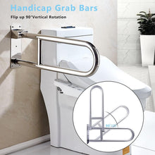Load image into Gallery viewer, Ergonomic 23.6” Toilet Grab Bar with 300 lbs Capacity - Space-Saving Design