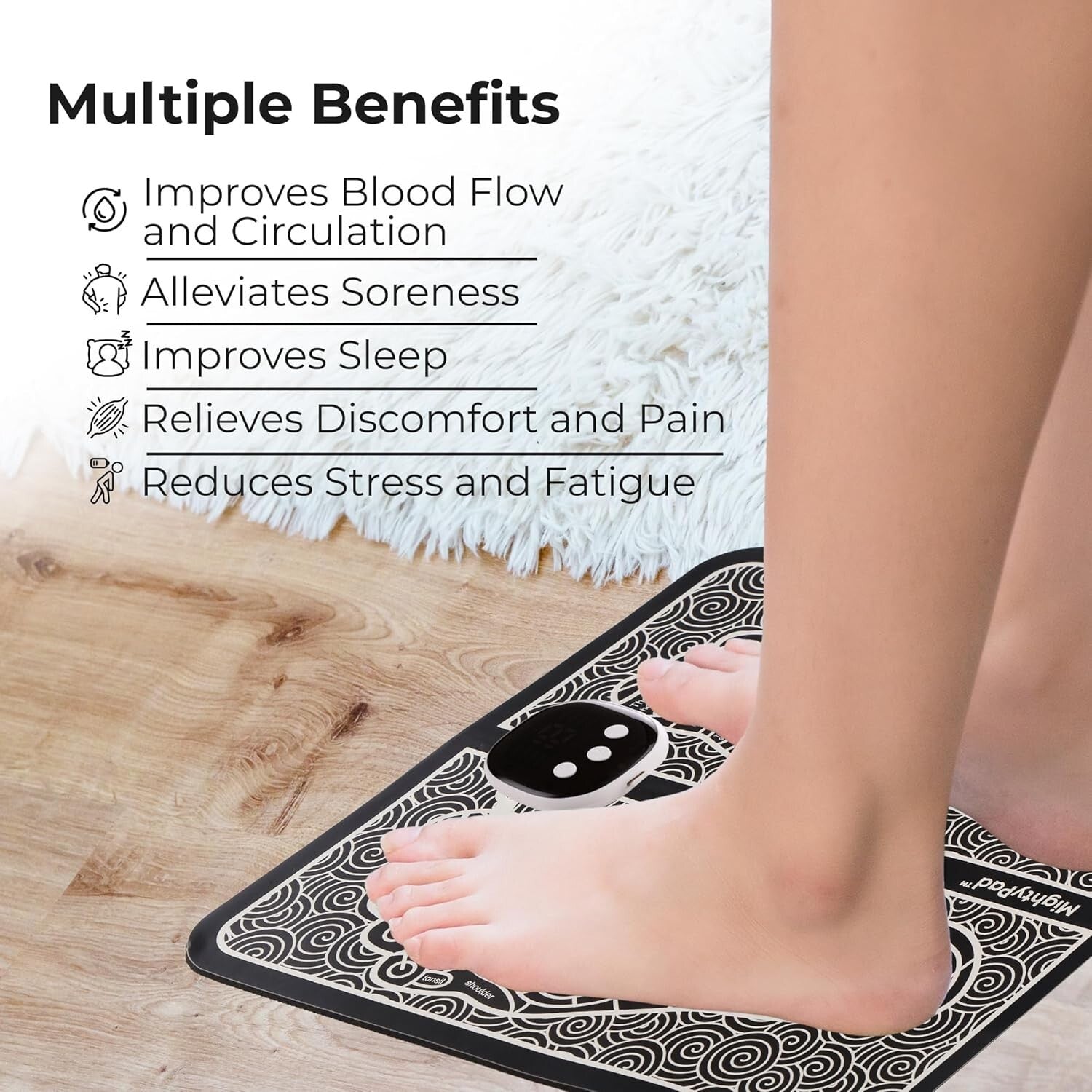 Battery-Powered Foot Massager for Effective Pain Relief and Circulation Boost