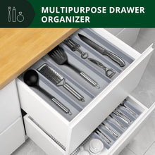 Load image into Gallery viewer, Stylish Bamboo Kitchen Cutlery Organizer - Expandable Design with Natural Finish