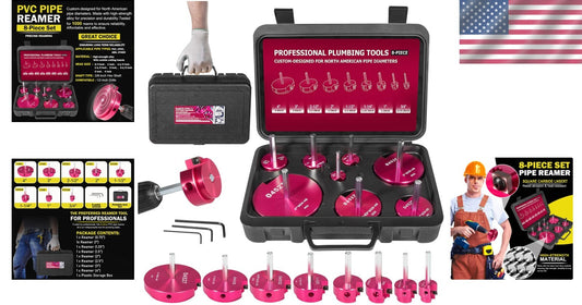 Complete 8-Piece Reamer Kit - Precision Tools for PVC, CPVC & ABS Pipe Repairs