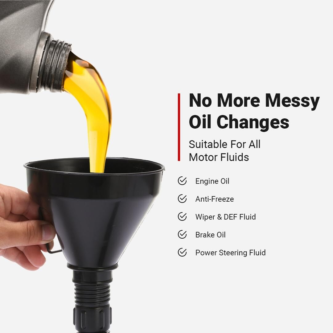 Durable Oil Change Kit with 8 Quart Pan, Funnel & Shop Towels for DIY Mechanics