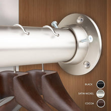 Load image into Gallery viewer, Stylish 1.5" Satin Nickel Closet Rod with Easy Installation, 28-48" Adjustable