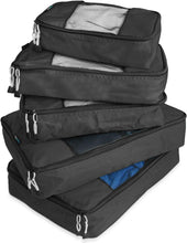 Load image into Gallery viewer, Versatile Black Packing Cube Collection - 5 Durable Organizers for Tidy Travel