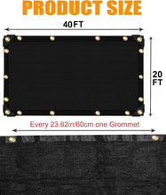 Load image into Gallery viewer, Water-Resistant 20' x 40' Shade Cloth with Breathable Mesh Design for Plants