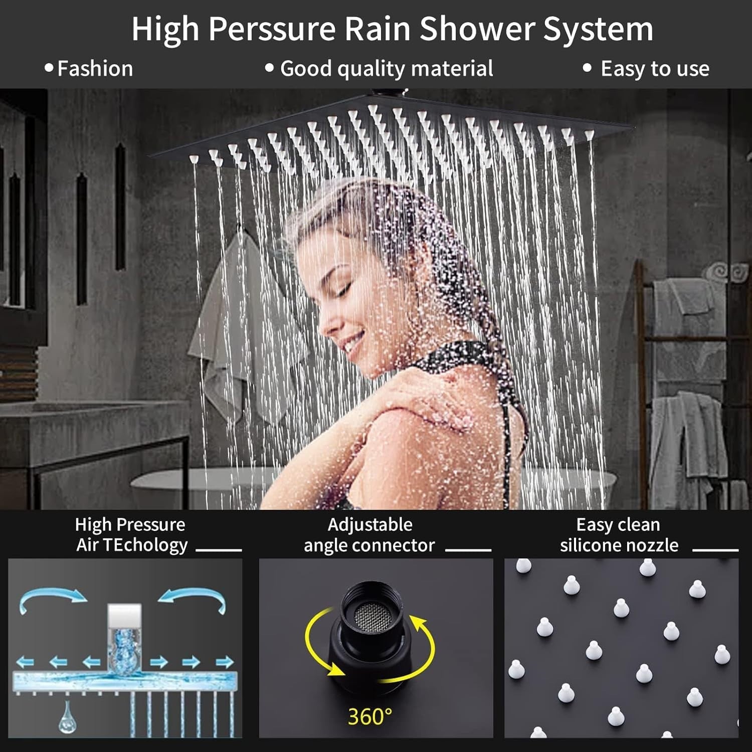 Durable Stainless Steel Shower Faucet Set with Pressure-Balanced Handheld Shower
