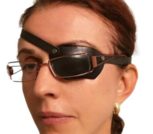 Handmade Real Leather Eye Patch for the Left Eye - Adjustable Comfort Solution