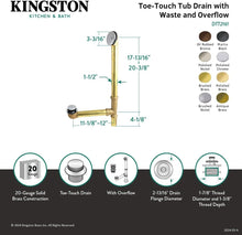 Load image into Gallery viewer, Elegant Polished Chrome Bath Tub Drain &amp; Overflow - Heavy Duty Brass Design