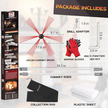 Load image into Gallery viewer, Efficient Chimney Cleaning Kit: 33 Feet of Flexible Nylon Rods &amp; Tools