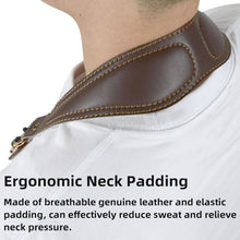 Load image into Gallery viewer, Premium Brown Leather Saxophone Strap with Breathable Padding - For Alto/Tenor