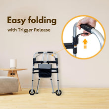Load image into Gallery viewer, Lightweight Mobility Walker with Glide Skis and Storage Basket - Silver Design