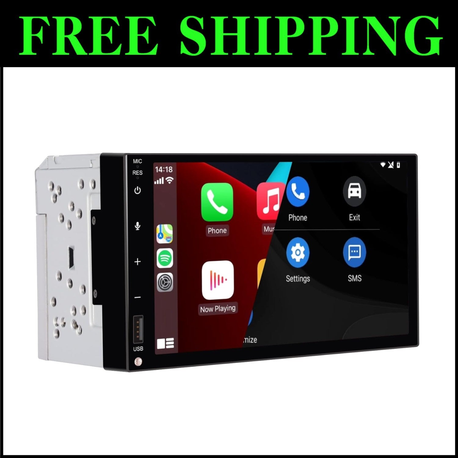 Advanced Double Din Car Stereo with Wireless CarPlay & Superior Sound Quality