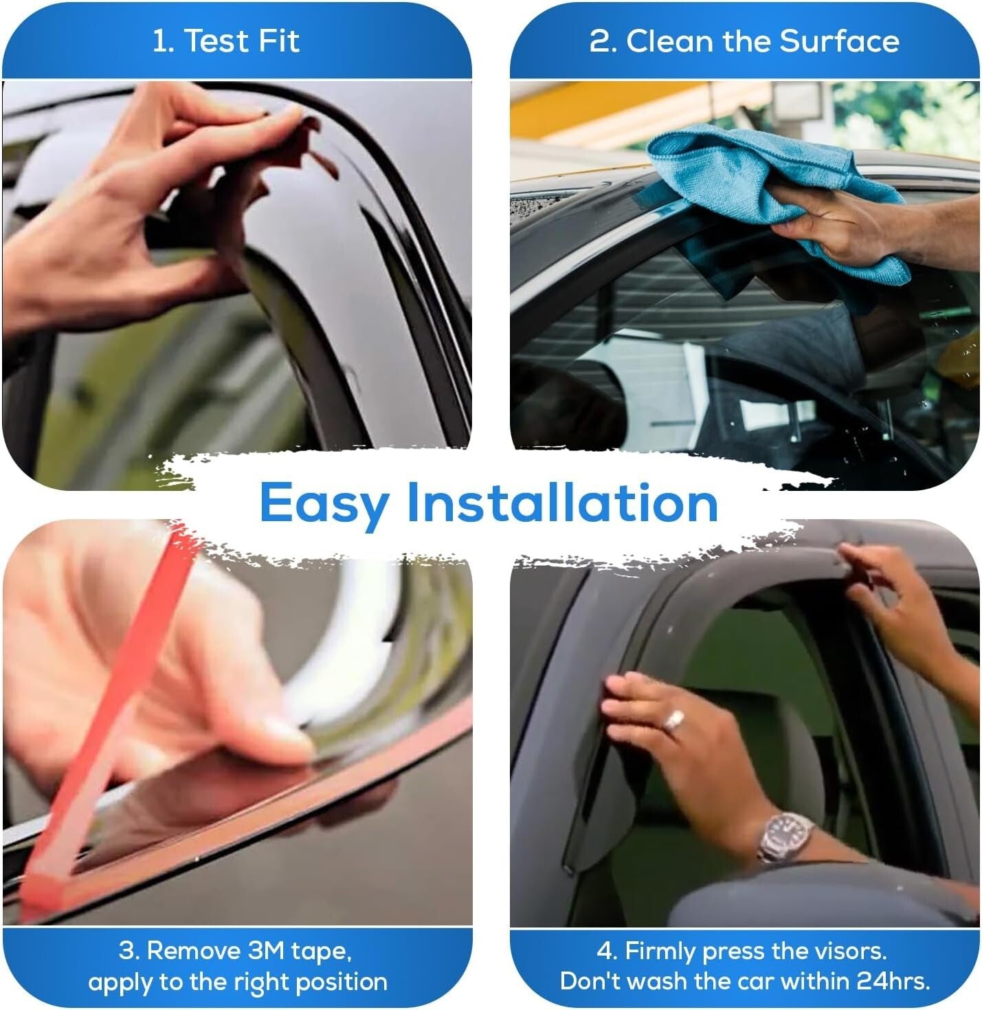 4PC Kia Soul Window Vent Deflectors (2020-2024) - Easy Installation & Stylish